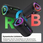 aowoka Bluetooth Lautsprecher mit RGB-Licht – IPX7 Wasserdicht, 15h Akku, Bluetooth 5.4 – Bild 6