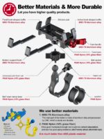 Tiakia Fahrrad-Handyhalterung Aluminium mit 6 Krallen & 360° Drehung – Universal Halter für 4,5-7 Zoll – Bild 7