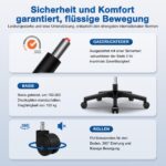 Airchros Ergonomischer Bürostuhl mit Kopfstütze & Lendenwirbelstütze – Chefsessel bis 150 kg – Bild 8