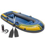 Intex Challenger 3 Schlauchboot 295 x 137 cm – 3-Personen Angelboot mit Zubehör