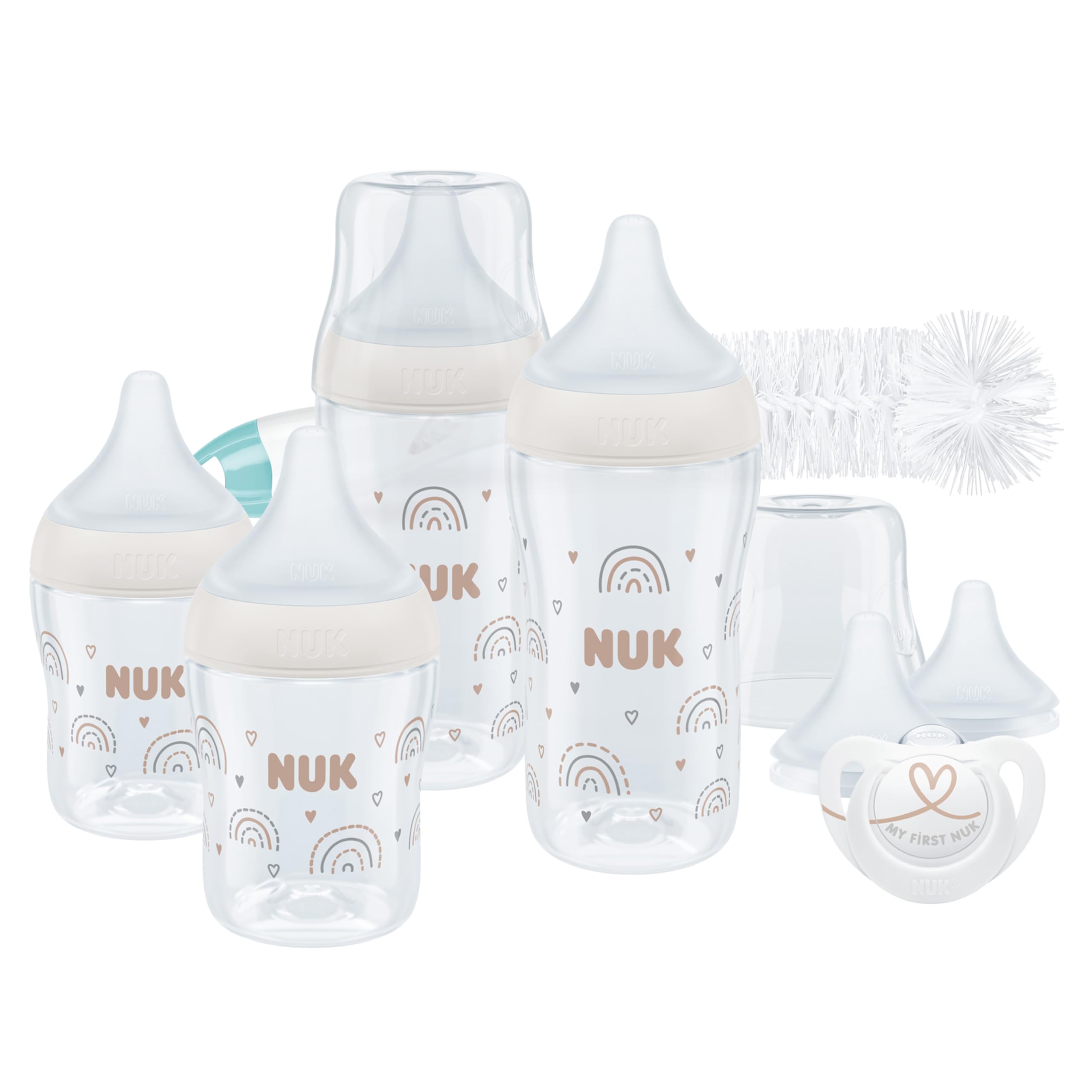 710B9GjnF8L._SY2560_.jpg NUK Perfect Match Perfect Start Set – 9-teiliges Babyflaschen-Set ab 0 Monaten – Bild 1