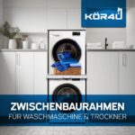 kör4u Zwischenbaurahmen 60,5x54,5cm mit Ausziehplatte & Zurrgurt – Stahlrahmen für Waschmaschine & Trockner – Bild 3
