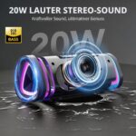 aowoka Bluetooth Lautsprecher mit RGB-Licht – IPX7 Wasserdicht, 15h Akku, Bluetooth 5.4 – Bild 2