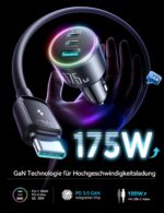 JOYROOM 175W KFZ-Ladegerät mit 3 USB-Ports & 100W USB-C Kabel – Schnellladen für Smartphone & Laptop – Bild 2