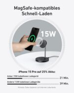 Anker MagGo 15W 2-in-1 Wireless Ladegerät – MagSafe Induktive Ladestation für iPhone & AirPods – Bild 2