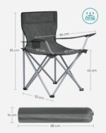 SONGMICS 2er Set Campingstuhl mit Armlehnen & Getränkehalter – 120 kg Tragkraft – Bild 3
