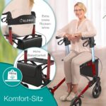 ELONEO Aluminium-Rollator faltbar mit Sitz – Leichtgewicht-Gehhilfe für mobile Senioren – Bild 2