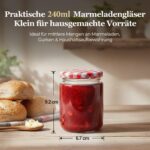 ComSaf 240ml Einmachgläser 24er-Set mit Rot-Weiss Deckel – Luftdichte Marmeladengläser – Bild 3