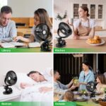 ELZO USB Akku-Ventilator 5000mAh – Leiser Mini Tischventilator mit 360° Drehung für Büro & Unterwegs – Bild 6