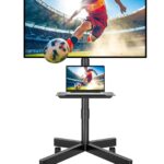BONTEC TV Ständer rollbar 24-60 Zoll – Höhenverstellbar, neigbar & mobil mit Medienablage