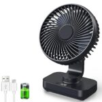 ArsMotin Akku-Tischventilator mit Oszillation – Leise 30 dB, 4500mAh, USB-C für Büro & Zuhause