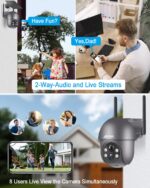 ANRAN 2K Solar Überwachungskamera Aussen – 360° PTZ, Farbnachtsicht & Alexa, 2er Set – Bild 4