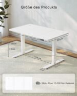 JUMMICO Elektrischer Steh-Sitz Schreibtisch 120x60 cm – Höhenverstellbar mit USB-Ladeanschluss – Bild 3