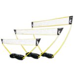 HAMMER Badmintonnetz 3in1 – Höhenverstellbares Volleyball-, Badminton- & Tennisnetz für Garten & Strand