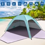 Strandmuschel UV-Schutz 80+ für 1-3 Personen – Pop-up Strandzelt mit Reissverschluss – Bild 4