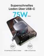 Anker 75W USB-C Kfz-Ladegerät mit einziehbarem Kabel – Schnellladestation für iPhone & MacBook – Bild 2