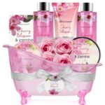 BODY & EARTH 8-teiliges Spa Geschenkset mit Kirschblüten & Jasmin – Wellness für Frauen