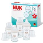 NUK Perfect Match Glas-Babyflaschenset 120 ml & 230 ml – Adaptive Babyflasche ab 3 Monate