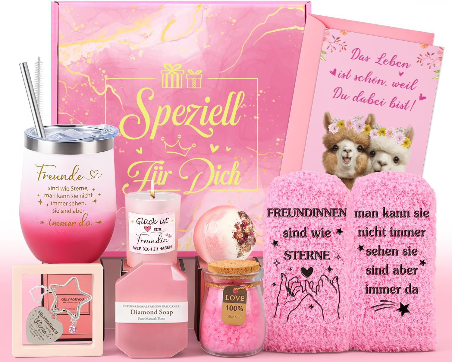 711Ur3eoRL._SY1200_.jpg Giftota Wellness Geschenkset für Frauen – Thermobecher & Spa-Produkte in Geschenkbox – Bild 1