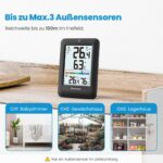 Newentor Funk-Wetterstation mit Aussensensor – Thermometer & Hygrometer für Innen & Aussen – Bild 6