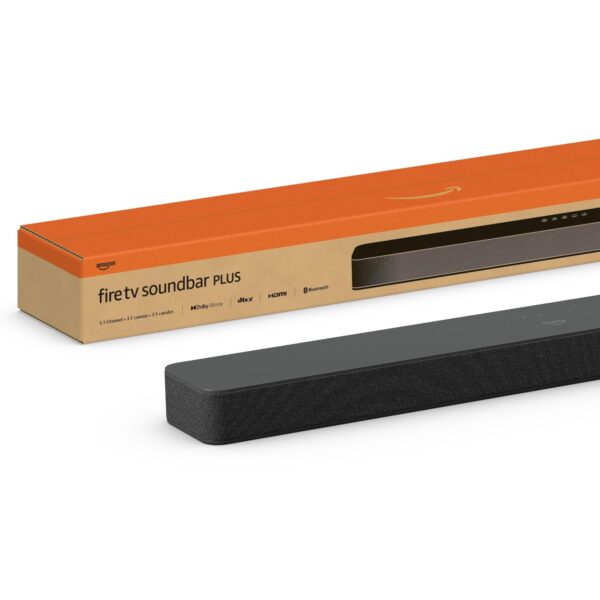 Amazon Fire TV-Soundbar Plus | 3.1-Kanal Dolby Atmos & DTS:X – Kinosound für dein Wohnzimmer