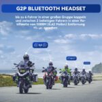 LEXIN G2P Motorrad Bluetooth Headset – Kommunikationssystem für bis zu 6 Personen – Bild 2