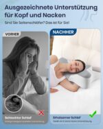 DONAMA Memory Foam Nackenkissen Ergonomisch – Doppelhöhe mit Armauflage für alle Schlafpositionen – Bild 3