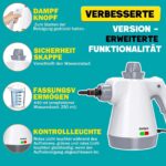 Rolipo Dampfreiniger 1050W mit 12-teiligem Zubehör – Chemiefreie Reinigung für Haushalt & Auto – Bild 7