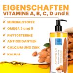 2000 ml Bio Mandelöl Kaltgepresst – Natürliche Hautpflege & Haarpflege von bleu & marine Bretania – Bild 5