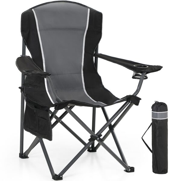 HIGH POINT SPORTS Campingstuhl XXL bis 160kg – Klappbar mit Getränkehaltern & Kühltasche