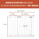 hauck Open N Stop KD Türgitter 96-101 cm mit 21 cm Verlängerung – Schutzgitter ohne Bohren – Bild 3
