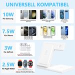 WATOE 3in1 Ladestation für iPhone, Apple Watch & AirPods – 15W Schnellladen Weiss – Bild 3