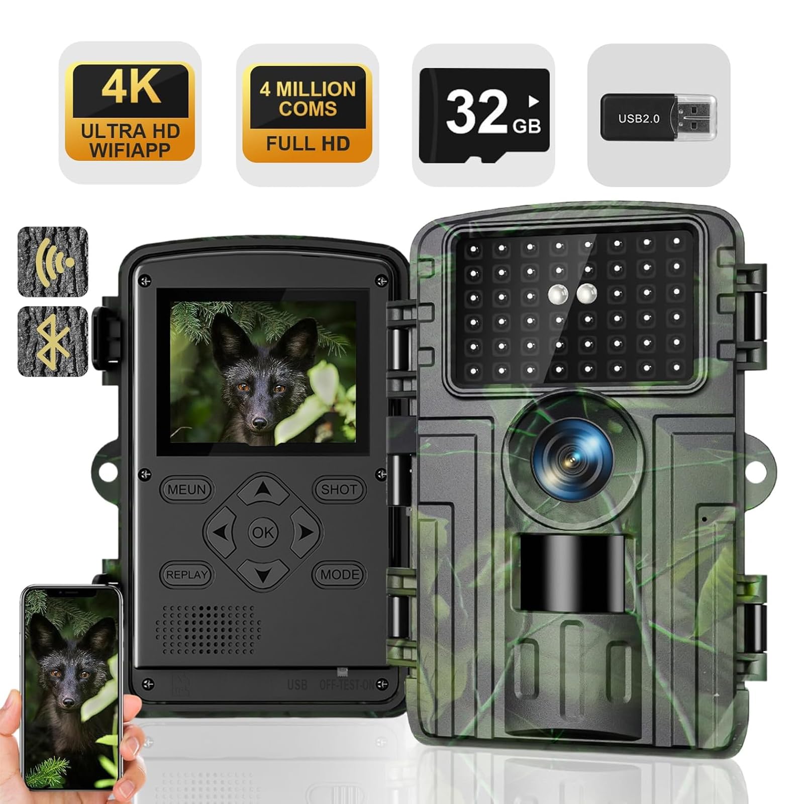 711utfeNOL._SY1600_.jpg Lutranstra PR5000 4K Wildkamera – 60MP mit WLAN-App & 25m Nachtsicht IP66 – Bild 1