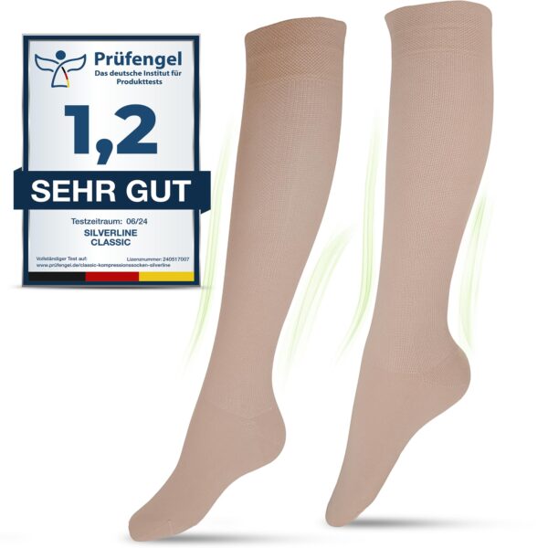 Silverline Medizinische Kompressionsstrümpfe 15-20mmHg – Bio-Baumwolle für Damen & Herren