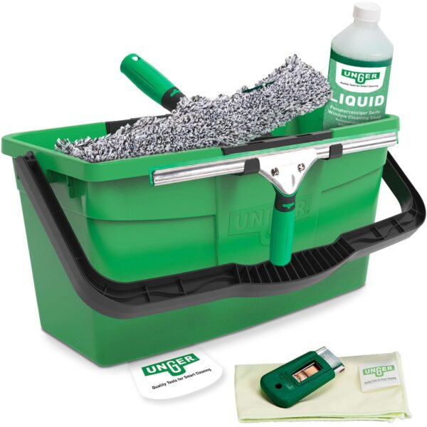 UNGER ErgoTec 6in1 Complete Kit – Profi-Fensterreiniger Set für streifenfreie Glasreinigung