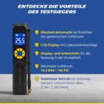 MICHELIN Air Power Mini 1 Akku-Kompressor 9,9 bar – Kabellose Luftpumpe mit Digitaldisplay für Auto, Fahrrad & E-Bike – Bild 3