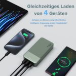 NOBIS 20000mAh Power Bank 45W – Schnellladegerät mit USB-C & Digitalanzeige (Grün) – Bild 4