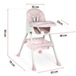 Ricokids 3in1 Hochstuhl mit Sicherheitsgurt – Mitwachsender Kinderhochstuhl ab 6 Monaten – Bild 3