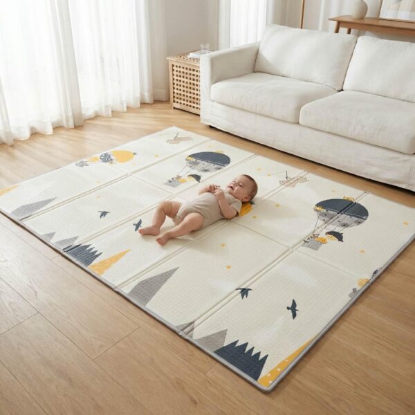 Pikatoyz® Krabbelmatte Baby 180x150 cm – Schadstofffreie XPE Spielmatte mit Tragetasche