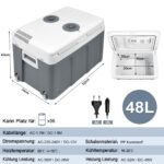 UISEBRT 48L Thermo-Elektrische Kühlbox mit Rollen – 12V/220V für Auto, Boot & Camping – Bild 3