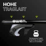 Owen 5.0 Dachträger 120cm für offene Reling – Alu Relingträger 90kg abschließbar – Bild 7
