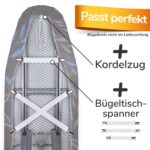 Bügelbrettbezug 120x40 cm mit Thermoreflexion – Schneller Bügeln, Made in Germany – Bild 6