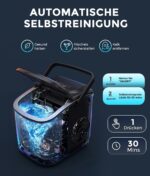 ecozy Eiswürfelmaschine Klein – 9 Würfel in 6 Min, 12 kg/Tag, selbstreinigend – Bild 3