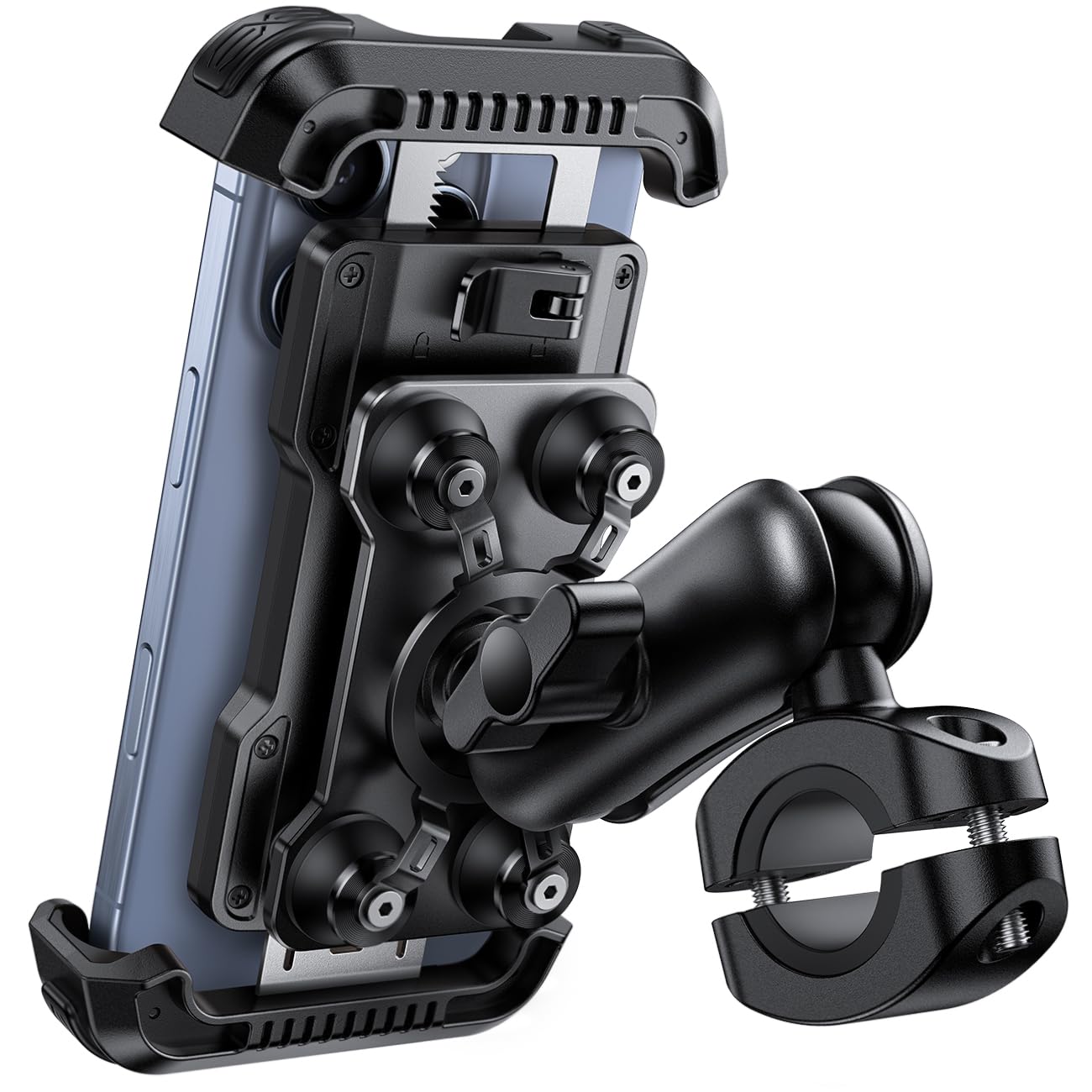 712f6VuOyOL._SY1300_.jpg Lamicall Motorrad-Handyhalterung mit Metallverlängerungsarm – 360° drehbar & vibrationsgedämpft – Bild 1