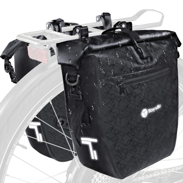 Toyvile Gepäckträgertaschen 2er Set 48L – Wasserdicht, Reflektierend & 3in1 Tragsystem