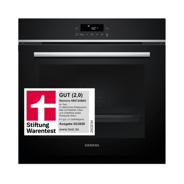 Siemens HB572ABS3 iQ300 Einbau-Backofen 60x60 cm – Stiftung Warentest GUT (2,0)