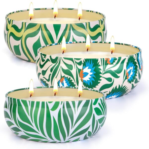 280 Std Citronella Kerze Outdoor XXL – 3er Set mit Sojawachs & Bio-Baumwolle