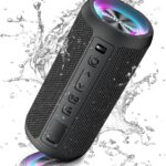 Ortizan Bluetooth Lautsprecher mit LED-Licht – IPX7 Wasserdicht, 30h Akku, Dual Bass