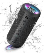 Ortizan Bluetooth Lautsprecher mit LED-Licht – IPX7 Wasserdicht, 30h Akku, Dual Bass