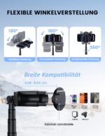 Lamicall 3-in-1 Smartphone Stativ mit Fernbedienung – 165cm Selfiestick Tripod für iPhone & Samsung – Bild 5